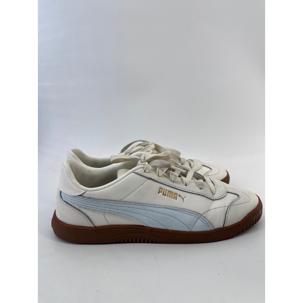 Puma Bella White Light Blue Gum Sole Leather Sneakers Women Shoes Preppy Sporty
